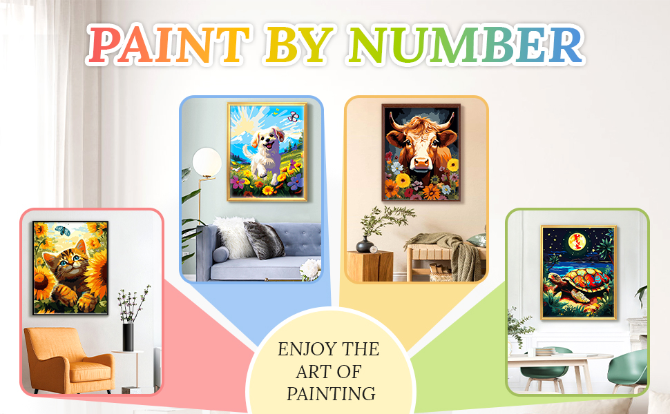 ANBLUB Cat Paint by Numbers Kits, Cat Paint by Numbers Kits