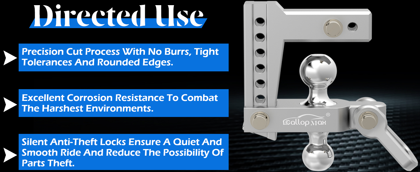 Adjustable Aluminum Trailer Hitch Fits 2Inch Receiver Only