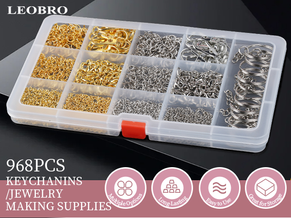 968pcs Jump Rings Kit for Jewelry Making