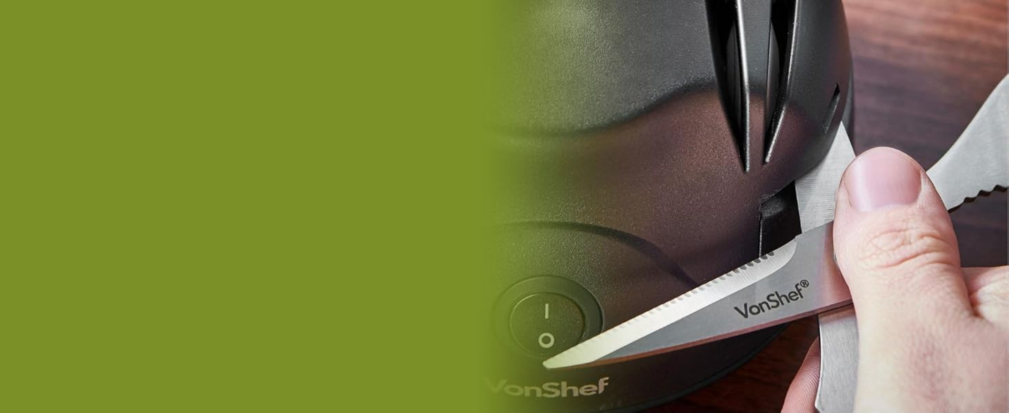 VonShef Electric Knife Sharpener Scissor Sharpener with Screwdriver