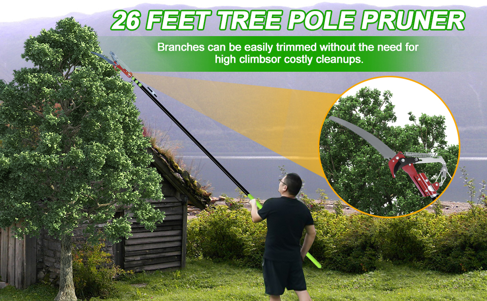 TALOOS Pole Saw for Tree Trimming, 826 Feet Telescopic