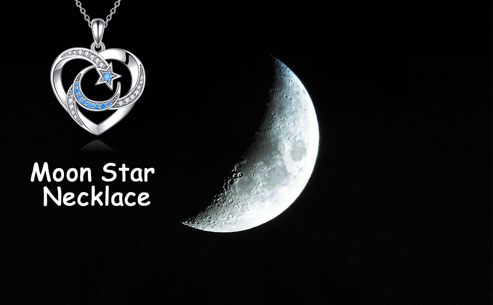 Amazon.com: AXELUNA Moon Star Necklace Heart Necklace