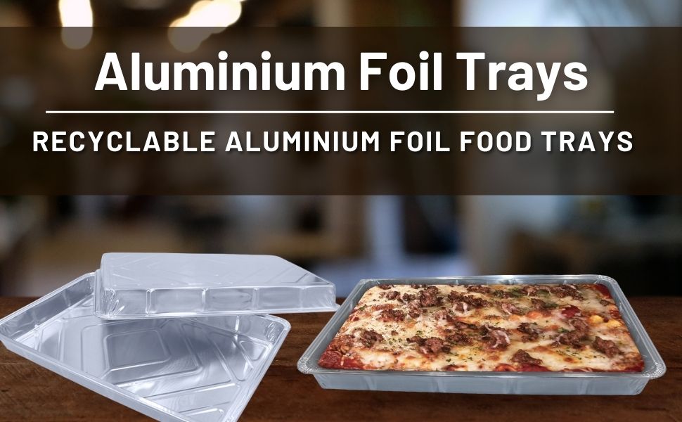 Sunrise Packaging Aluminium Foil Baking Tray [12” x 8”] Disposable Foil