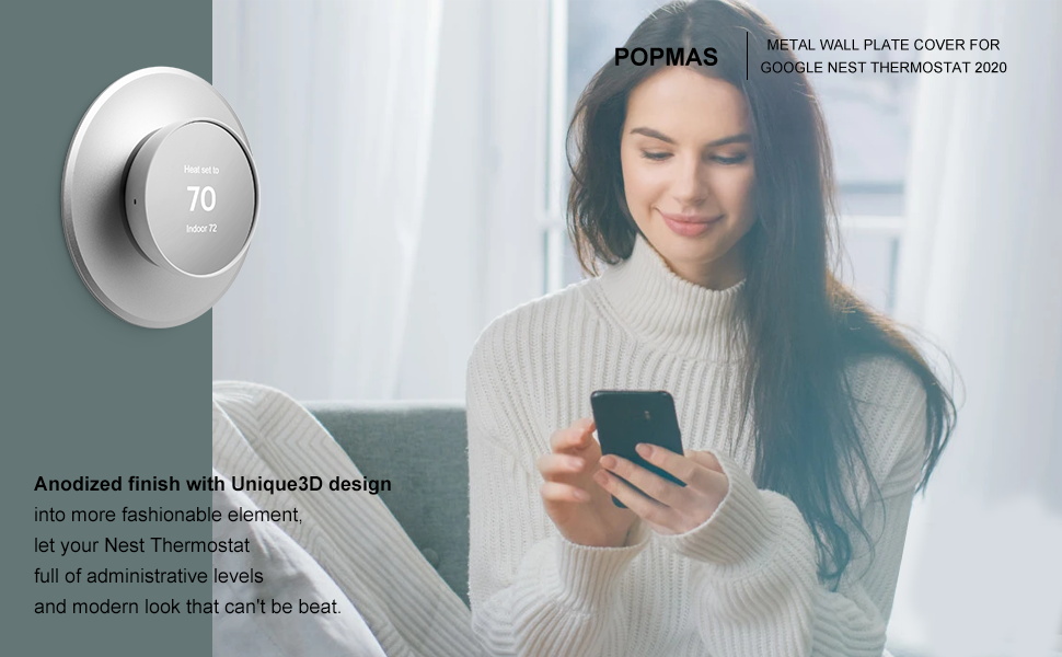 Metal Nest Wall Plate for Google Nest Thermostat 2020,Google Nest Trim