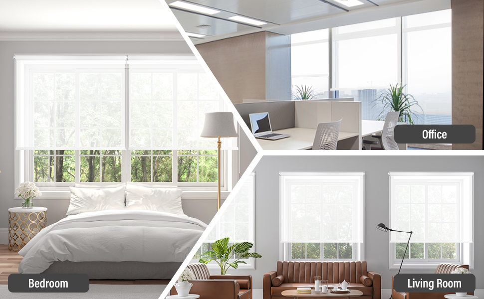 HIDODO Light Filtering Roller Shades Semi Sheer Shades with