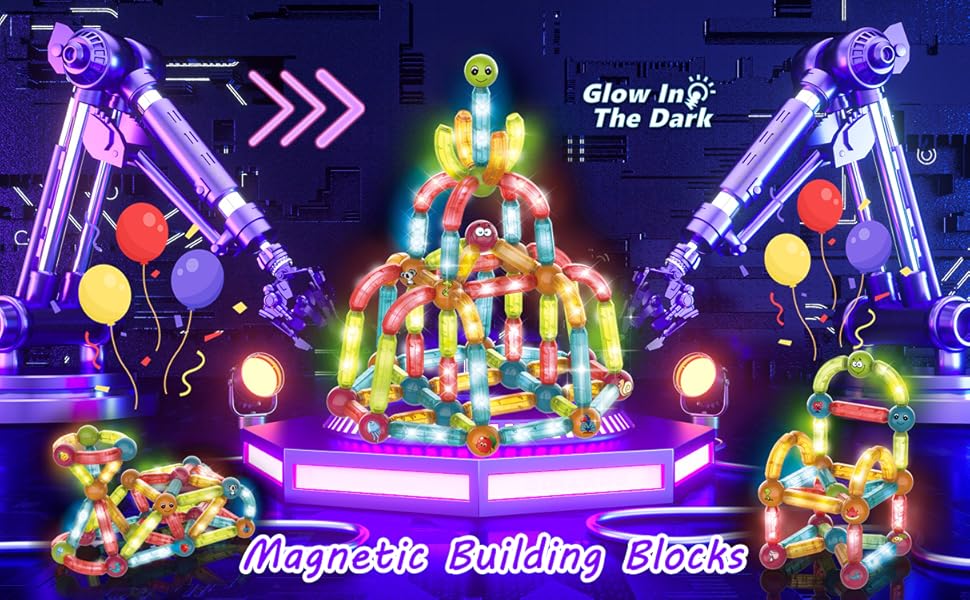 BINZKBB Building Blocks,Large 3D Clear Sticks STEM