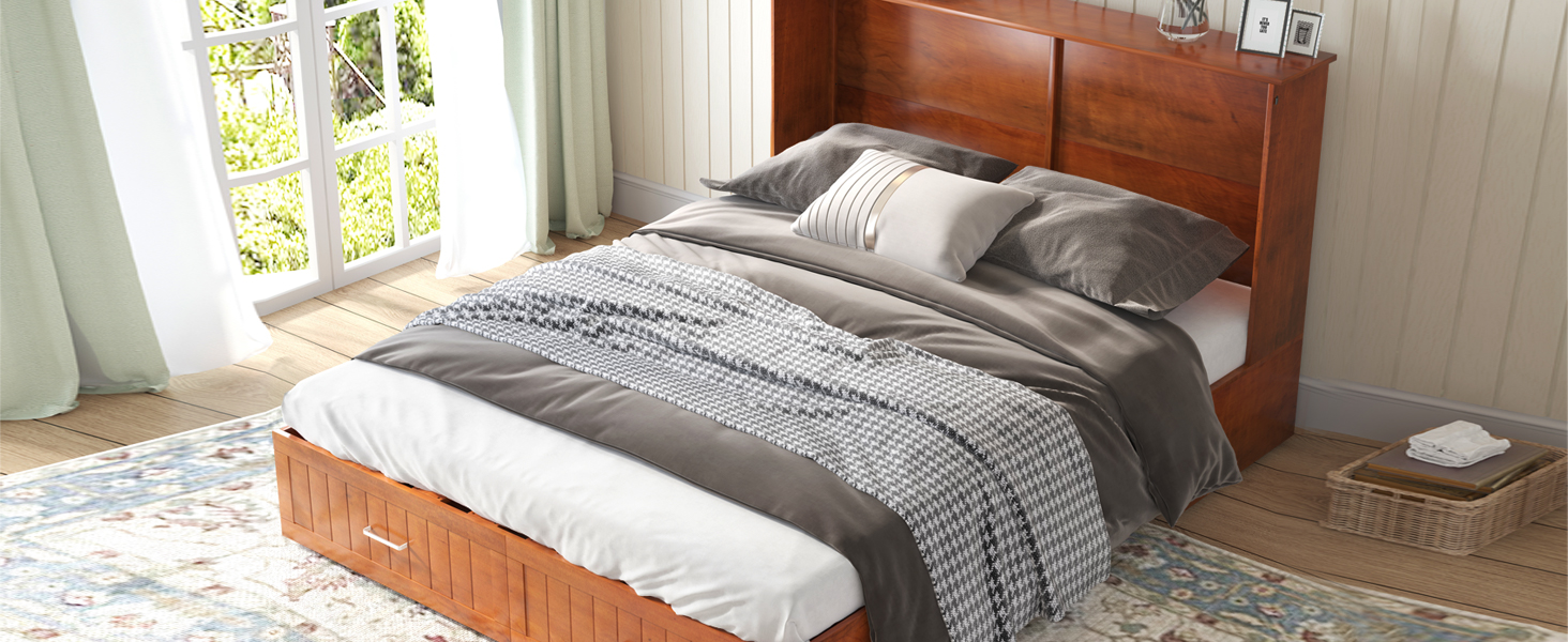 BALUS Murphy Bed with Mattress,Modern Muti