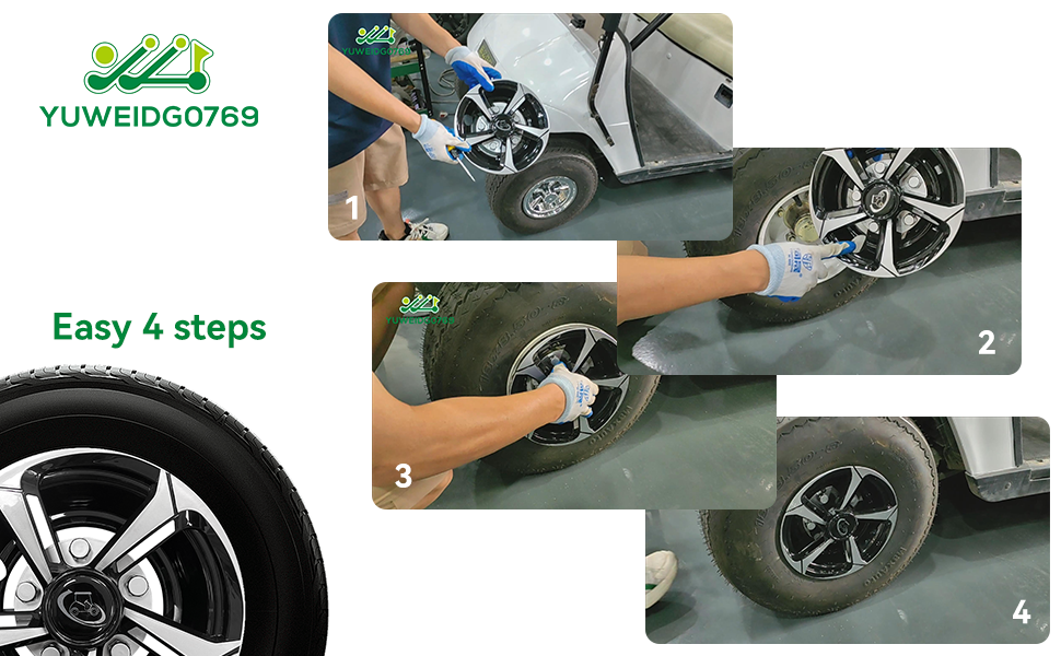 YUWEIDG0769 Golf Cart Wheel Covers Hub Caps for EZGO, Club
