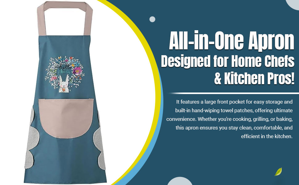 SPN-JGSP Waterproof Kitchen Apron for Women with Big Front Pocket