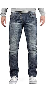 Cipo & Baxx Herren Stylische Freizeitjeans im Bikerstyle – Regular Fit oder Slim Fit | Stone Washed Denim mit Ziernähten 89d3f9d7 8010 494d B5a5 F8739b86abe7. AC SR150,300