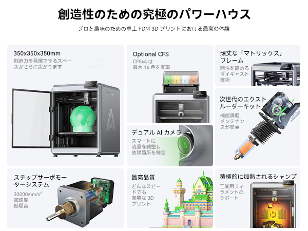 Amazon.co.jp: Creality K2 Plus 3Dプリンター マルチカラー印刷