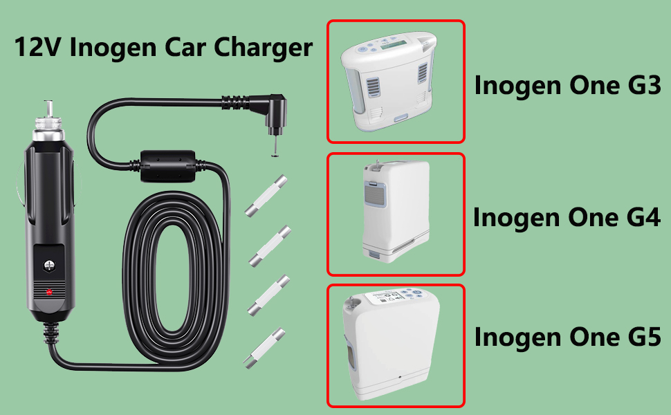 VHBW for Inogen Car Charger Compatible with Inogen One G3