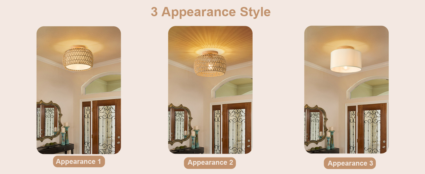 rattan ceiling light