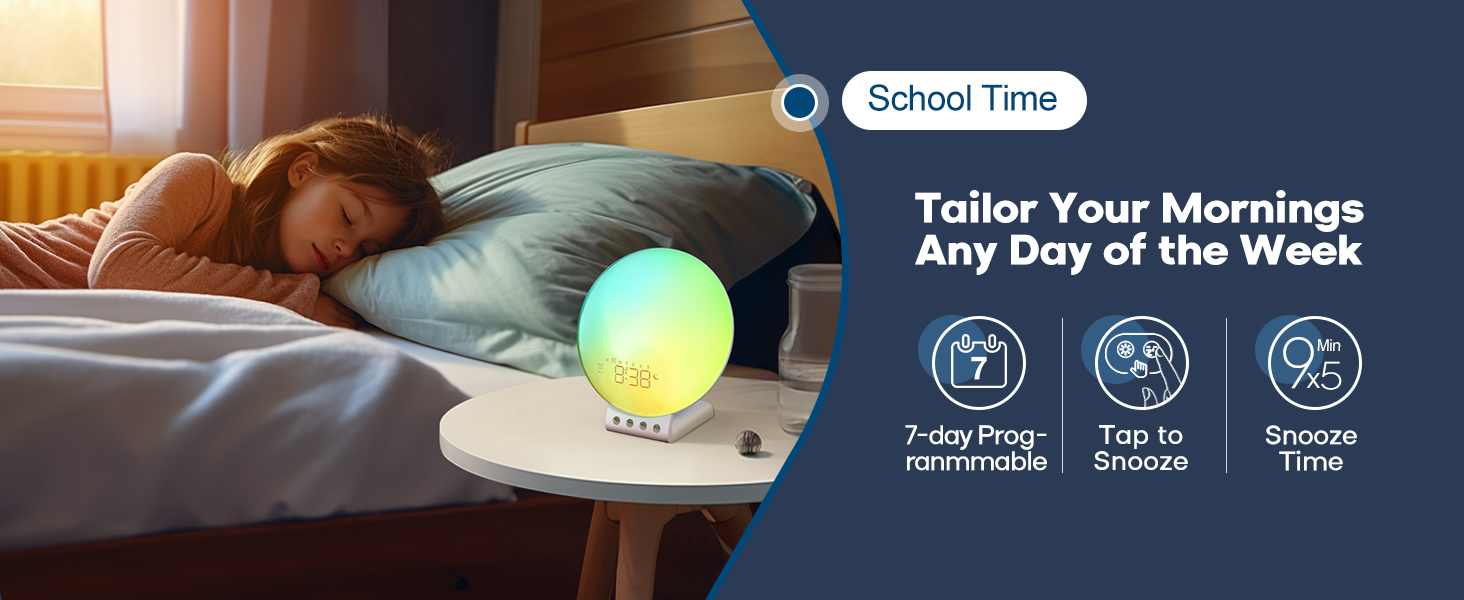 Dekala Sunrise Alarm Clock, Wake Up Light, Wireless Charger