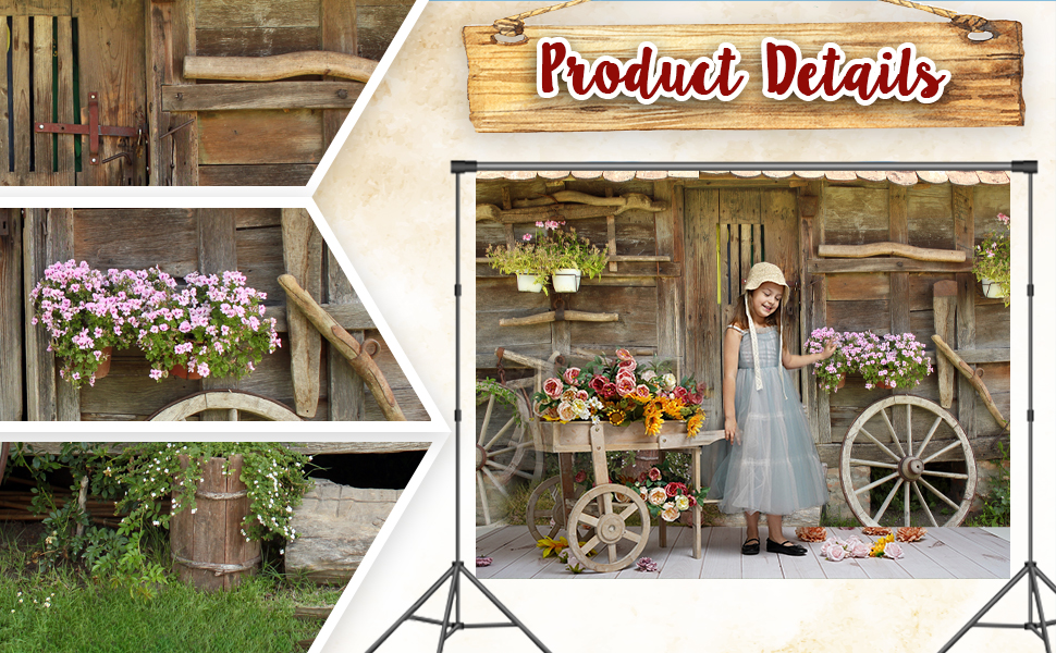 Amazon.com : Lofaris Spring Rustic Wood Barn Door Backdrop