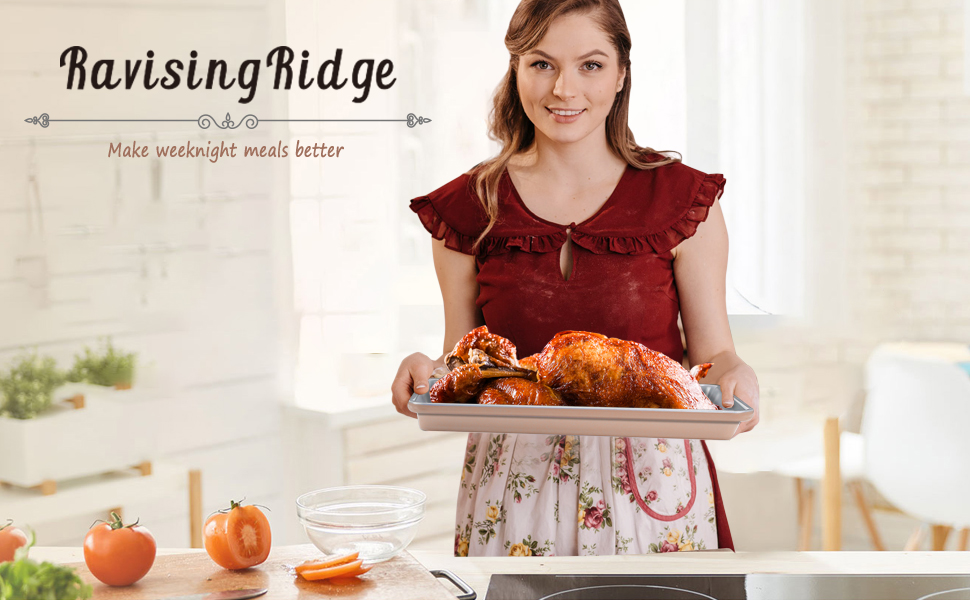 Baking Sheet with Rack Set (2 Pans + 2 Racks), Bicolor