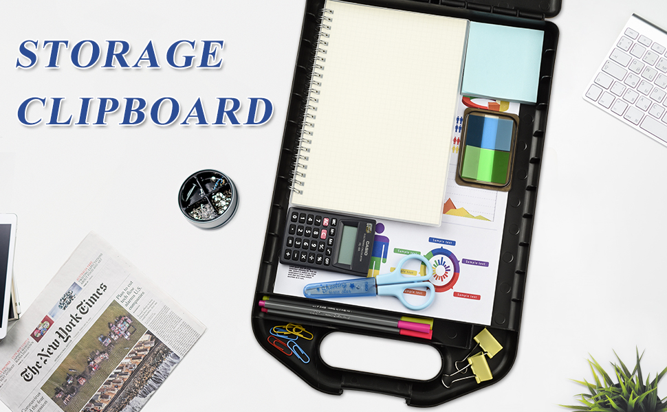 ZCZN Plastic Portable Clipboard Case, Suitable for School, Utility