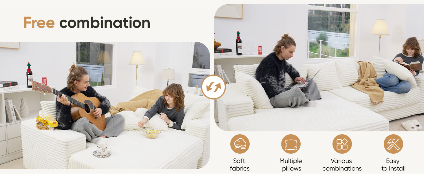 Luxanimarion 111‘’ Cloud Sectional Couch