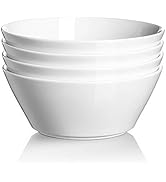 DOWAN Ceramic Soup Bowls,Φ18cm Bowl Set, 950ml Large Cereal Bowls for Kitchen, White Ramen Bowl f...
