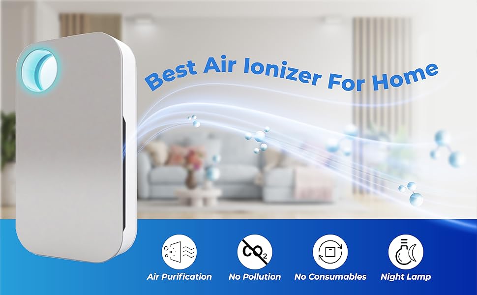 Air Purifier plug in Deodorizer Filterless Mobile Ionizer Air