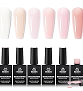 Beetles Rubber Base Builder Nail Gel - White Nude Pink Glitter French Tip Base Color Gel Polish S...