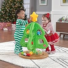 Toddlers playing with Step2 Christmas Tree toy