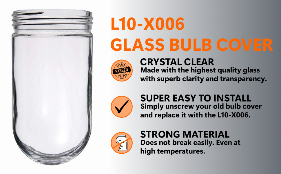 Glass Light Cover Safety Globe Guard for Kitchen Hood Light Bulb Cover