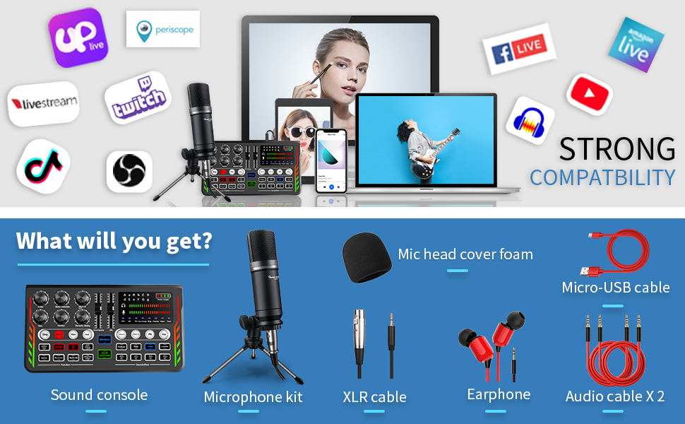podcast equipment bundle audio interface live streaming