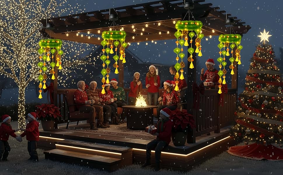 Wind Chimes,Hanging Outdoor Christmas Decor,Christmas Solar Decor,christmas wind chimes