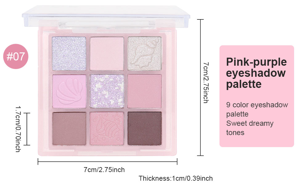 9Color Purple Nude Pink Colorful Eyeshadow Palette Makeup
