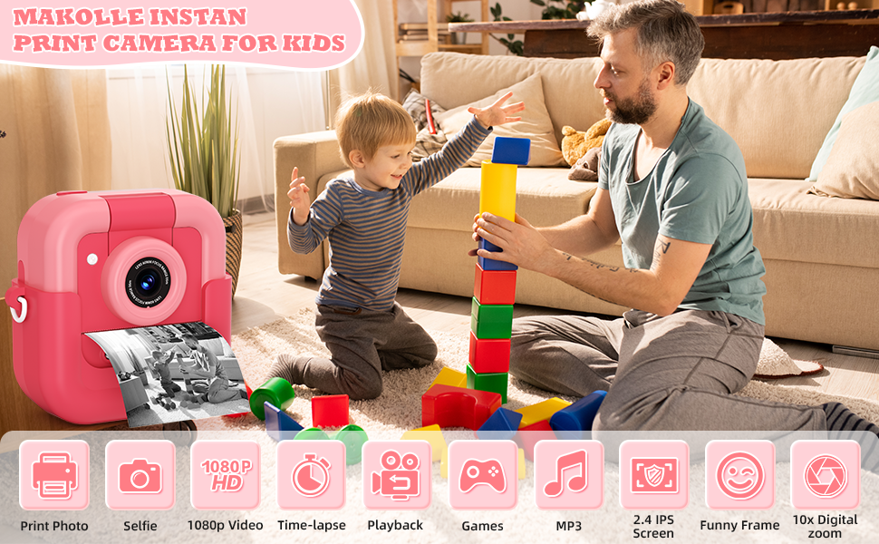 クリアファイル camera-mama Amazon.com: Makolle Instant Print Camera for Kids,Selfie