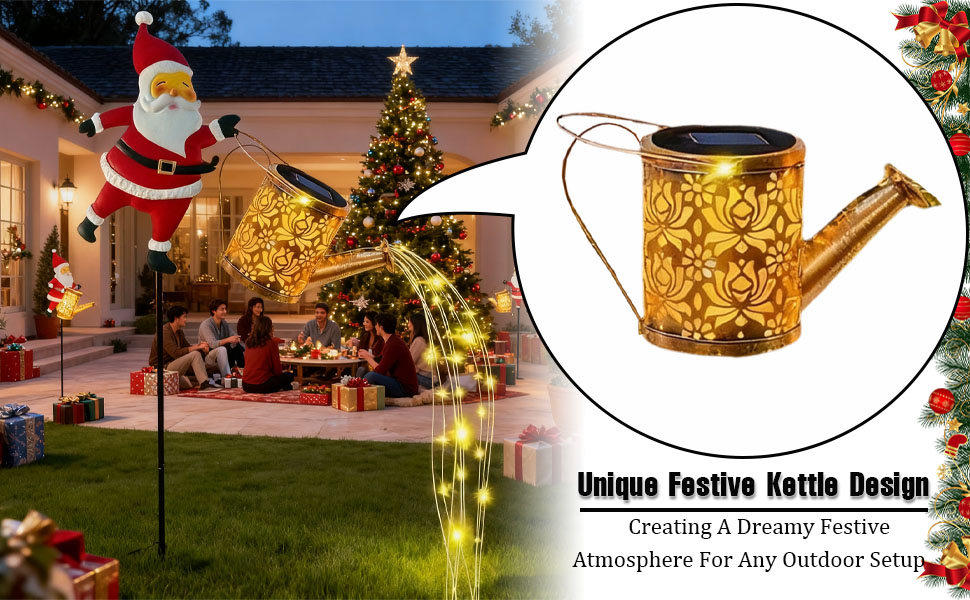 Christmas Solar Kettle Lights Garden Lawn Decorative Light