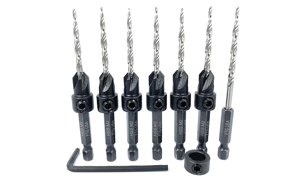 FTG USA Countersink Drill Bit Set 6 Pc #6 (9/64