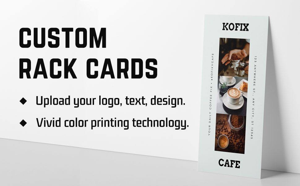 BillyPrint Custom Rack Cards Business Menu items Add Your Logo Text