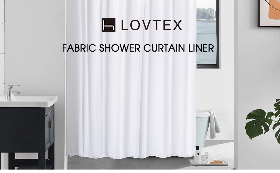 White Fabric Shower Curtain Liner 70x72 White Waterproof