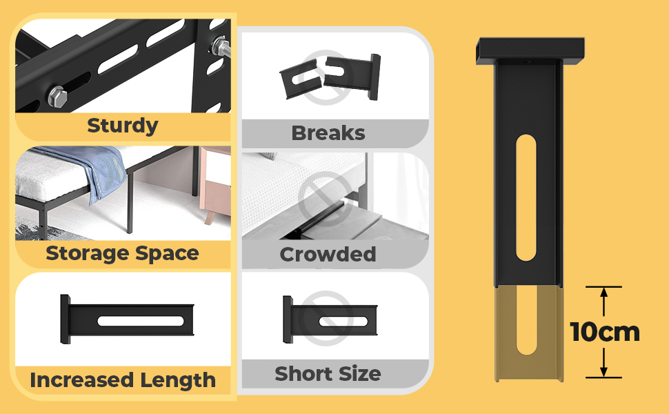 Ruiru Bro Adjustable Bed Headboard Brackets,Universal Headboard Brackets for