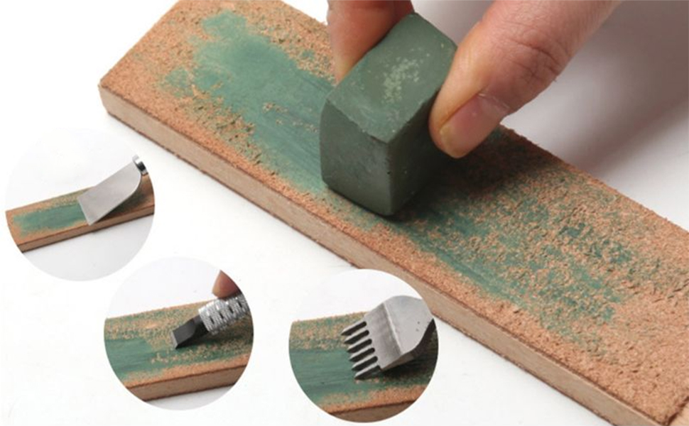 Polishing Compound, 5PCS Jicyor Metal Polishing Kit,Leather Strop Sharpening Polishing Compounds