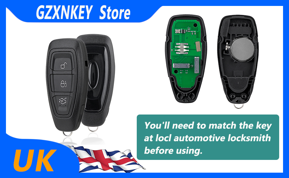 3 Buttons Car Remote Control Key for Ford Fiesta Focus Mondeo Grand B
