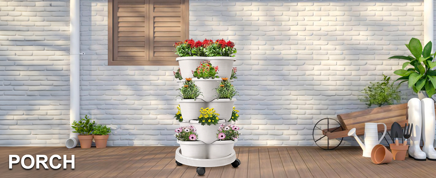 5 Tier Vertical Garden Strawberry Stackable Planters