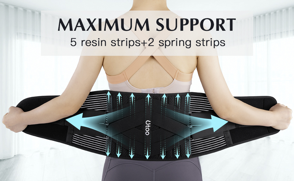 Utoo Back Brace for Lower Back Pain Women Men