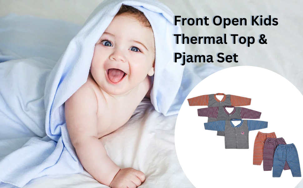Buy BabyBlossom Front Open Kids Thermal Top & Pajama Set for Baby Boys
