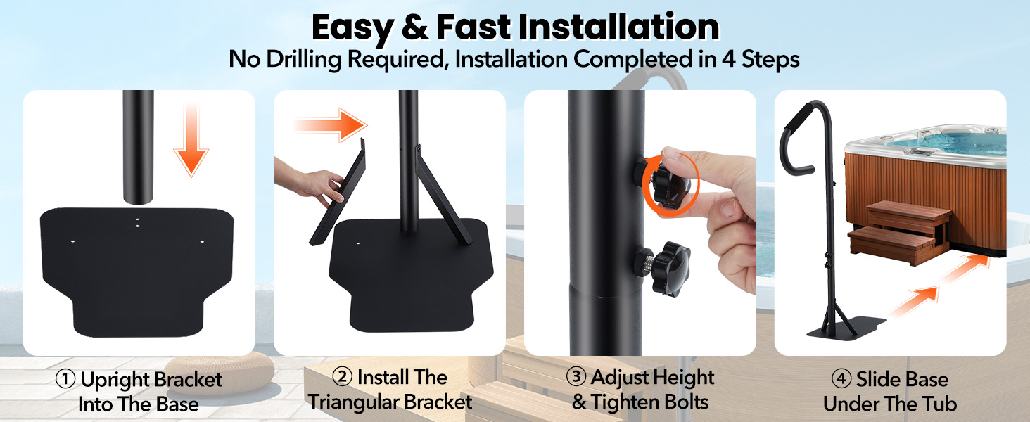 360° Rotatable Spa Side Hot Tub Hand Rail