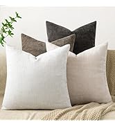 Cozoomy Set of 4 Soft Textured Decorative Throw Pillow Covers 18x18 Inch Cozy Farmhouse Cushion C...