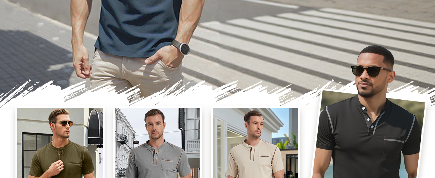 henley shirts for men short sleeve