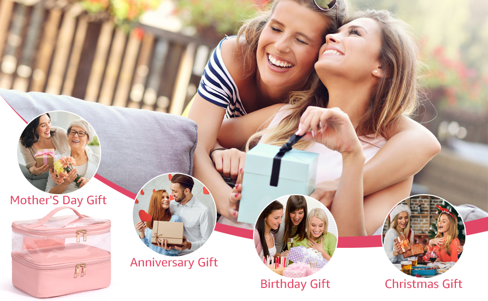 Wilfniee Nail Polish Bag, Double Layer Clear Nail