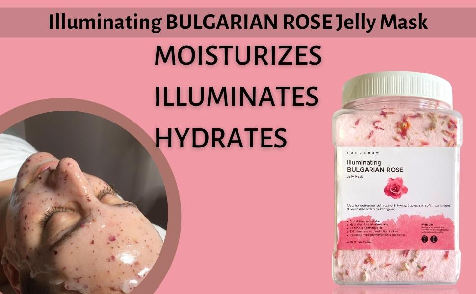 Jelly Face Mask for Facials Bulgarian Rose Hydrating, Brightening