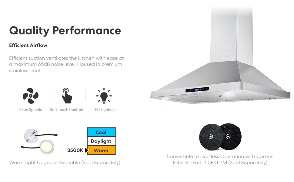 COSMO COS63175S Wall Mount Range Hood with Ducted