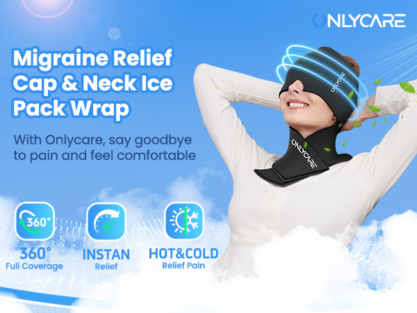 Migraine Relief Cap and Neck Ice Pack Wrap Gel Set