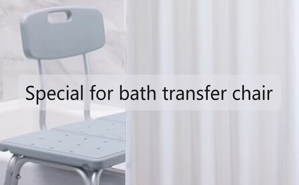 YISURE Split Shower Curtain for Bath Transfer Benches