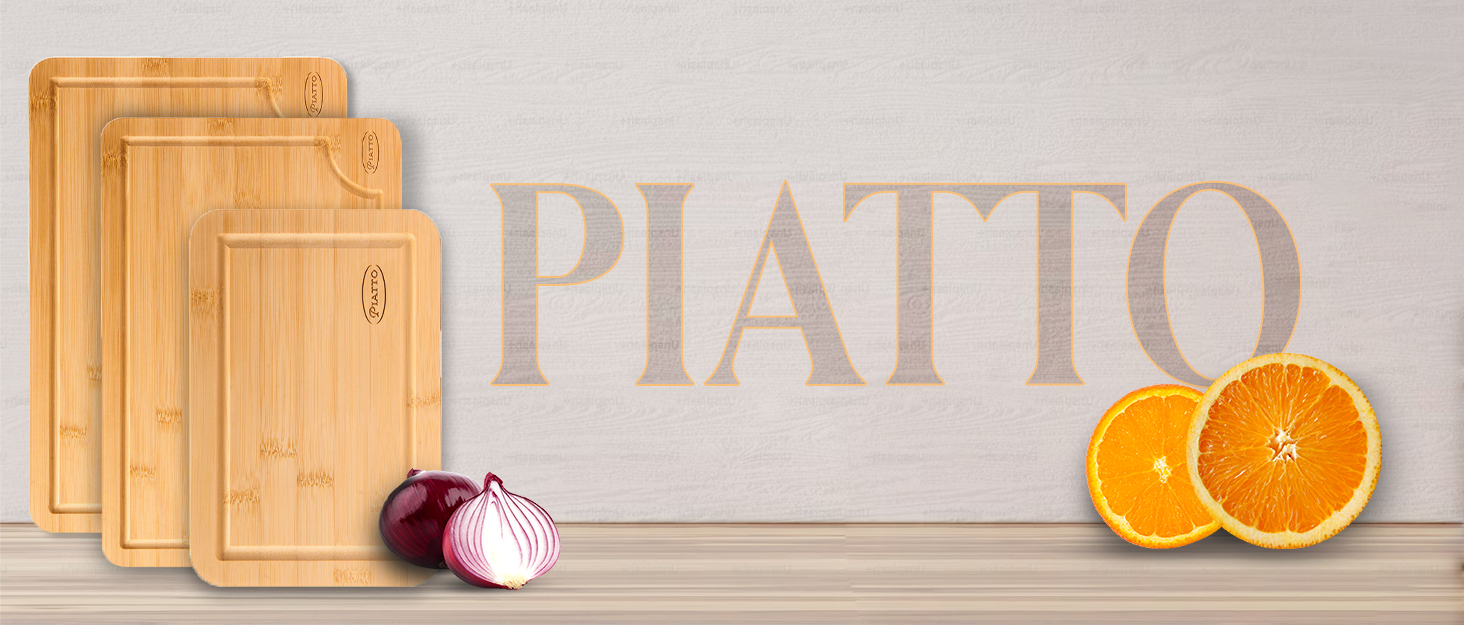 Wooden Cutting Boards, Bamboo Wood Cutting Board Set with Deep Juice Groove